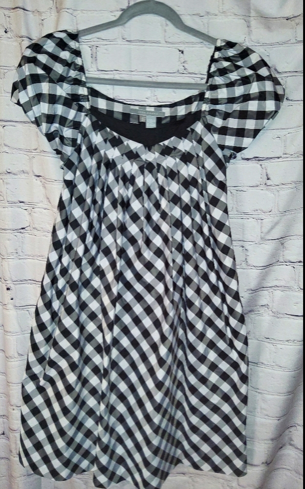 Zara woman buffalo check sack dress
